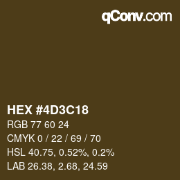 Color code: HEX #4D3C18 | qconv.com