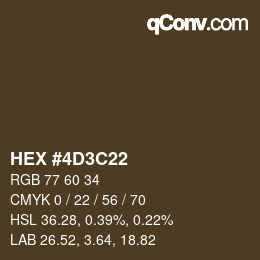Color code: HEX #4D3C22 | qconv.com