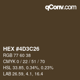 Color code: HEX #4D3C26 | qconv.com