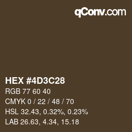 Color code: HEX #4D3C28 | qconv.com