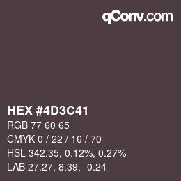 Color code: HEX #4D3C41 | qconv.com