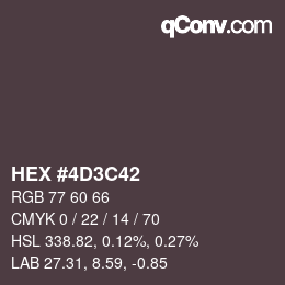 Color code: HEX #4D3C42 | qconv.com