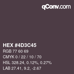 カラーコード: HEX #4D3C45 | qconv.com