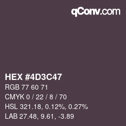 Color code: HEX #4D3C47 | qconv.com