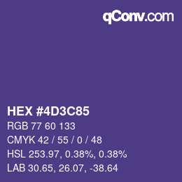 カラーコード: HEX #4D3C85 | qconv.com