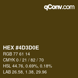 Color code: HEX #4D3D0E | qconv.com