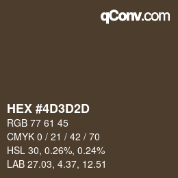 Color code: HEX #4D3D2D | qconv.com