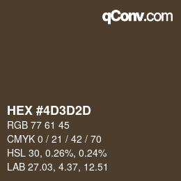カラーコード: HEX #4D3D2D | qconv.com