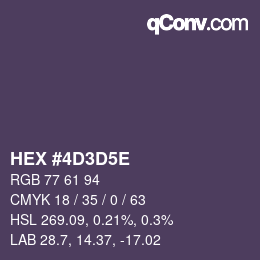 Código de color: HEX #4D3D5E | qconv.com