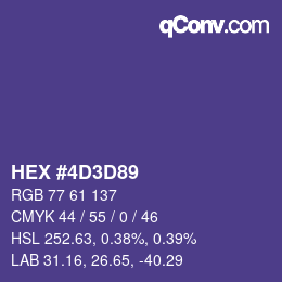 カラーコード: HEX #4D3D89 | qconv.com