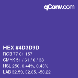 Color code: HEX #4D3D9D | qconv.com