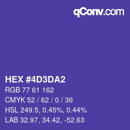 Color code: HEX #4D3DA2 | qconv.com
