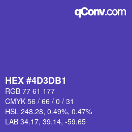 Color code: HEX #4D3DB1 | qconv.com