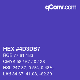 Color code: HEX #4D3DB7 | qconv.com