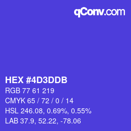 Color code: HEX #4D3DDB | qconv.com