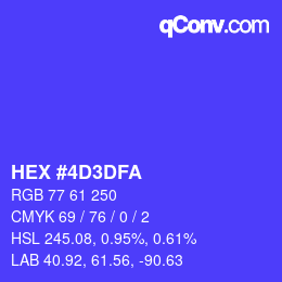 Color code: HEX #4D3DFA | qconv.com
