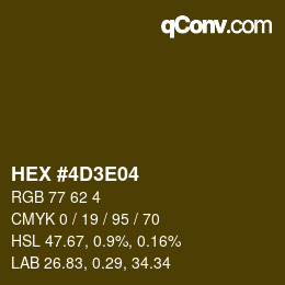 カラーコード: HEX #4D3E04 | qconv.com