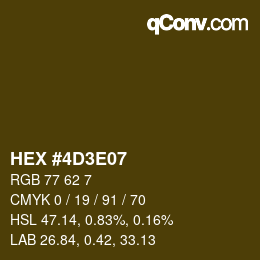 Color code: HEX #4D3E07 | qconv.com