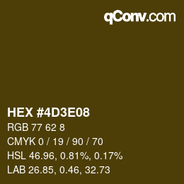 Color code: HEX #4D3E08 | qconv.com