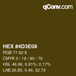 カラーコード: HEX #4D3E08 | qconv.com