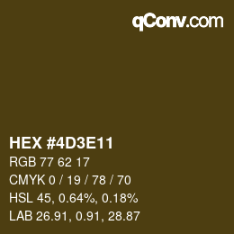 カラーコード: HEX #4D3E11 | qconv.com