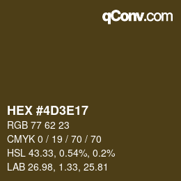 Color code: HEX #4D3E17 | qconv.com