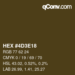Color code: HEX #4D3E18 | qconv.com