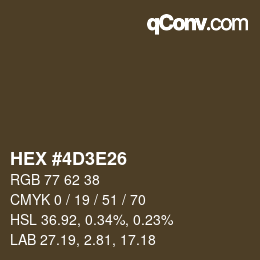 Color code: HEX #4D3E26 | qconv.com