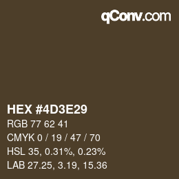 Color code: HEX #4D3E29 | qconv.com