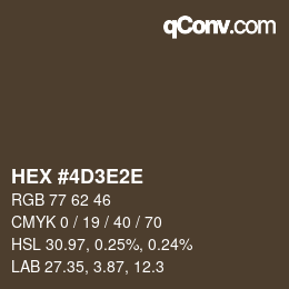 Color code: HEX #4D3E2E | qconv.com