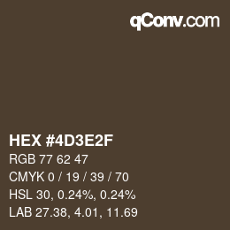 Color code: HEX #4D3E2F | qconv.com