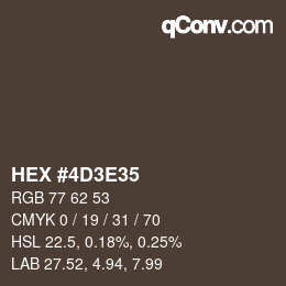 Color code: HEX #4D3E35 | qconv.com