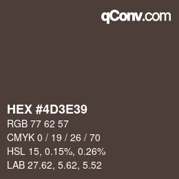 Color code: HEX #4D3E39 | qconv.com