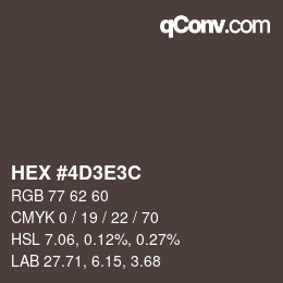 Código de color: HEX #4D3E3C | qconv.com