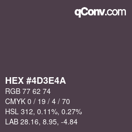 Color code: HEX #4D3E4A | qconv.com