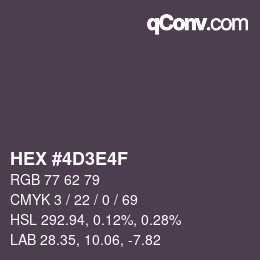 Color code: HEX #4D3E4F | qconv.com