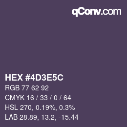 カラーコード: HEX #4D3E5C | qconv.com