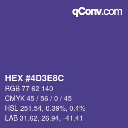Código de color: HEX #4D3E8C | qconv.com