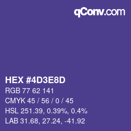 カラーコード: HEX #4D3E8D | qconv.com