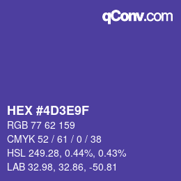 カラーコード: HEX #4D3E9F | qconv.com