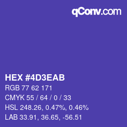 Farbcode: HEX #4D3EAB | qconv.com
