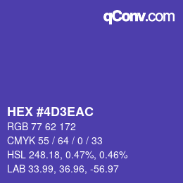 Color code: HEX #4D3EAC | qconv.com
