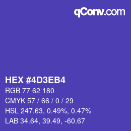 Color code: HEX #4D3EB4 | qconv.com