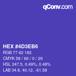 Farbcode: HEX #4D3EB6 | qconv.com