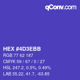 Color code: HEX #4D3EBB | qconv.com