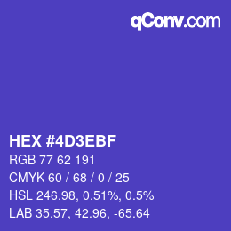 Color code: HEX #4D3EBF | qconv.com