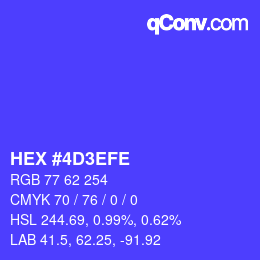 Color code: HEX #4D3EFE | qconv.com