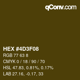 Color code: HEX #4D3F08 | qconv.com