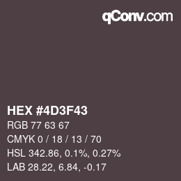 颜色代码: HEX #4D3F43 | qconv.com