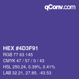 Color code: HEX #4D3F91 | qconv.com